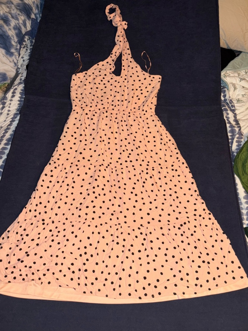 Maurices Peach multi tie Polka Dot Dress